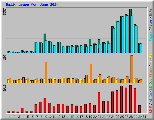 Daily usage for June 2024