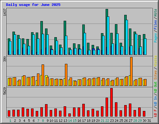 Daily usage for June 2025