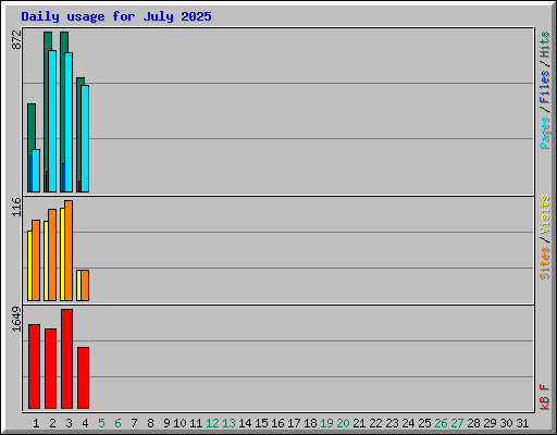 Daily usage for July 2025