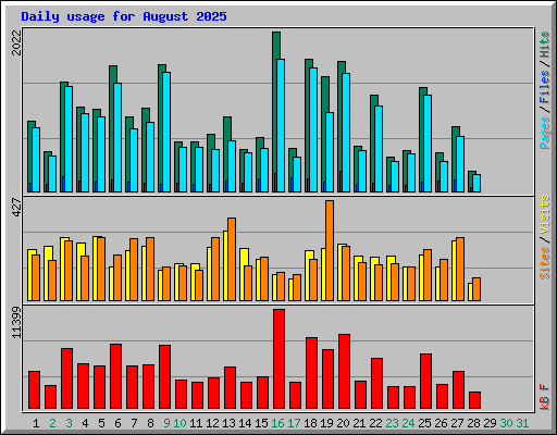 Daily usage for August 2025
