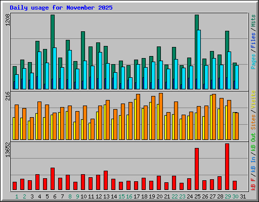 Daily usage for November 2025