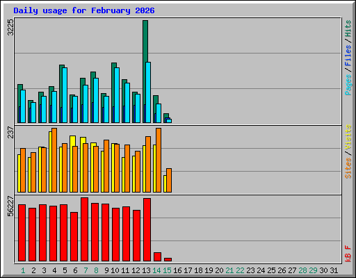 Daily usage for February 2026