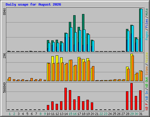 Daily usage for August 2026