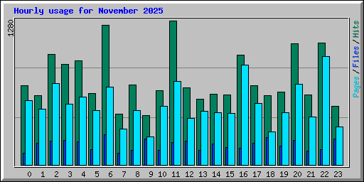 Hourly usage for November 2025