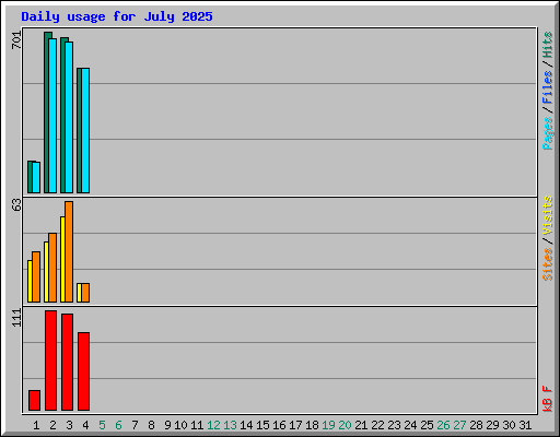 Daily usage for July 2025