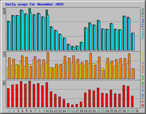 Daily usage for November 2025