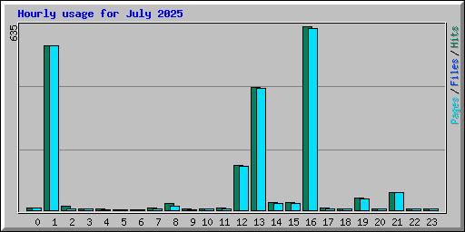 Hourly usage for July 2025